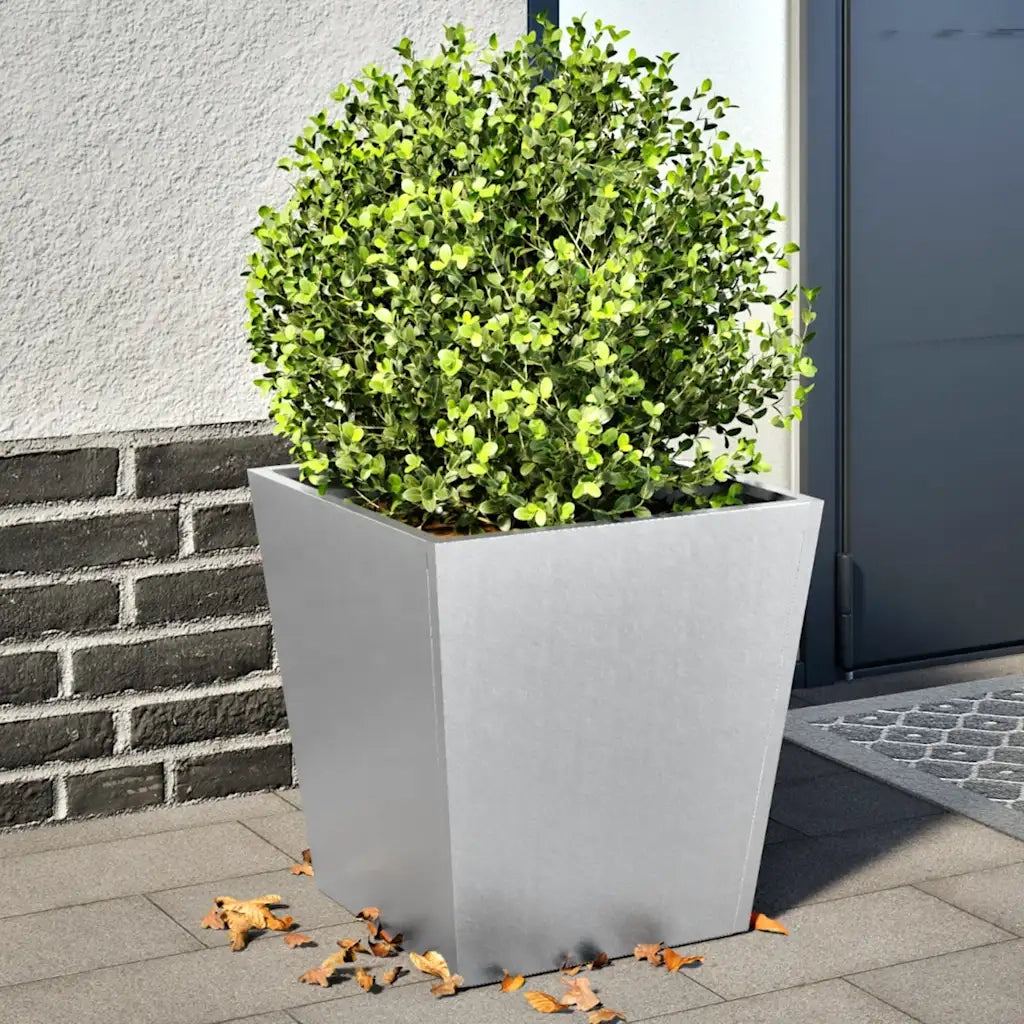 2 pz Fioriere | Cassetta per fiori | Vaso da Giardino 40x40x40 cm in Acciaio Zincato