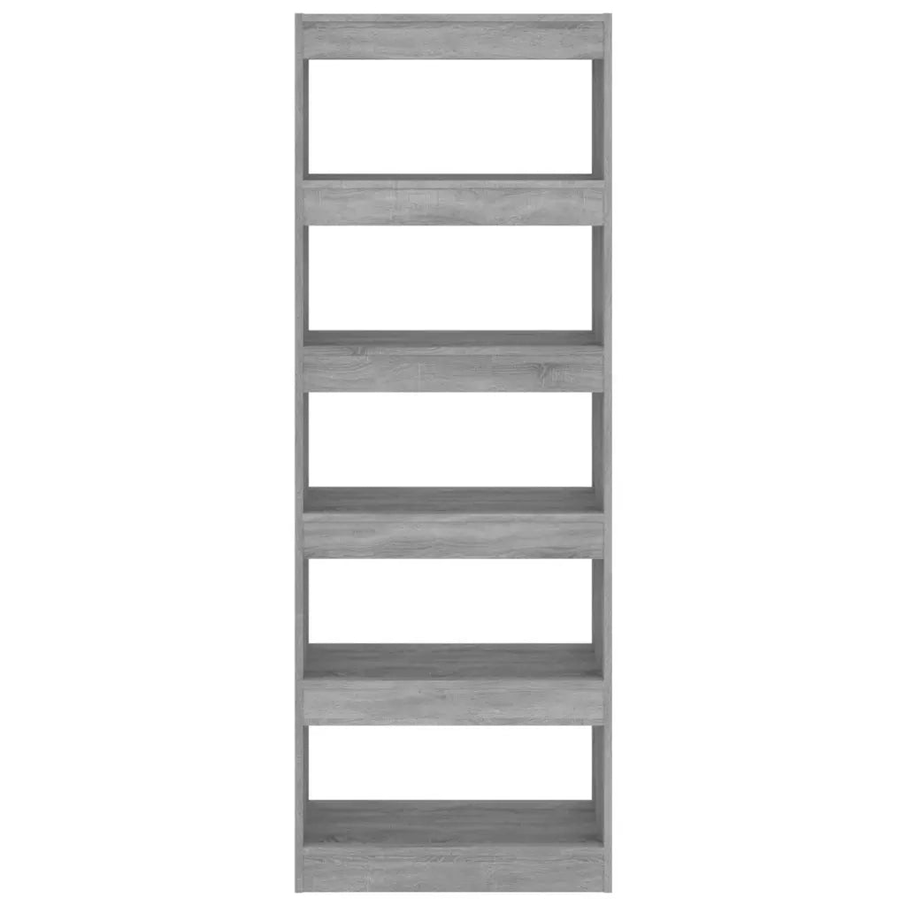 Libreria Divisorio-Scaffale per Libri-Mobile di Stoccaggio Grigio Sonoma 60x30x166 cm in Truciolato