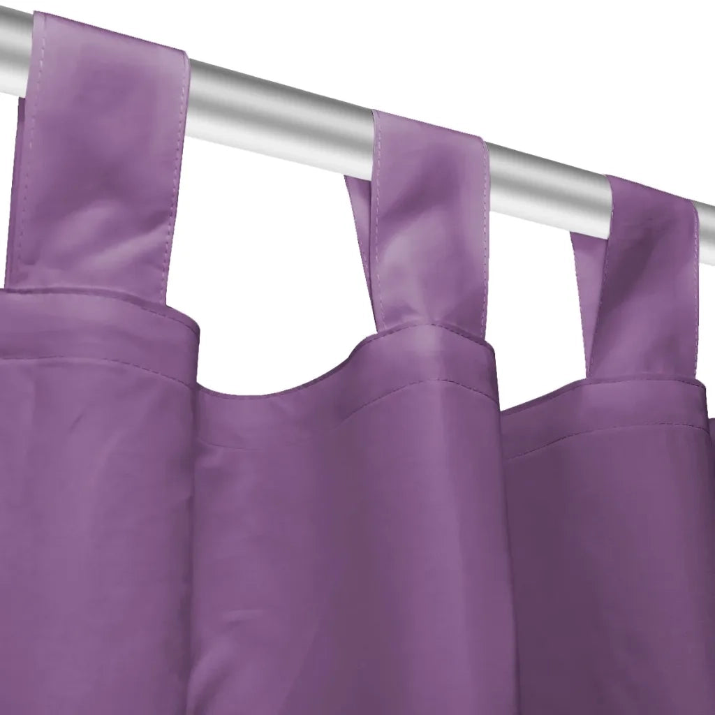 2 Pz Tende in Micro Raso con Passanti 140x225 cm Lilla 132226