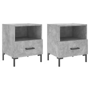 Set di 2 Comodini | Armadio da Notte | Mobiletto da notte Grigio Cemento 40x35x47,5 cm in Legno Multistrato