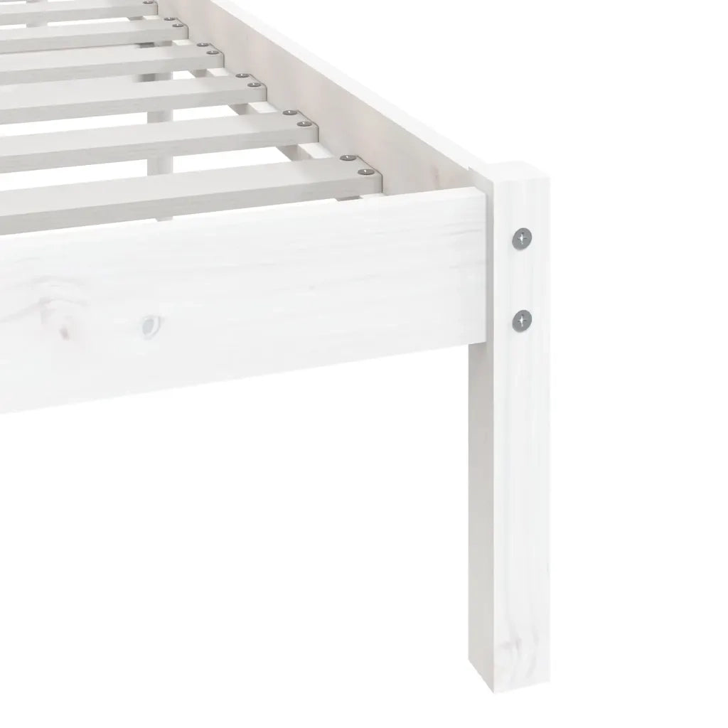 Giroletto-Struttura Letto Bianco in Legno Massello di Pino 140x200 cm 300050