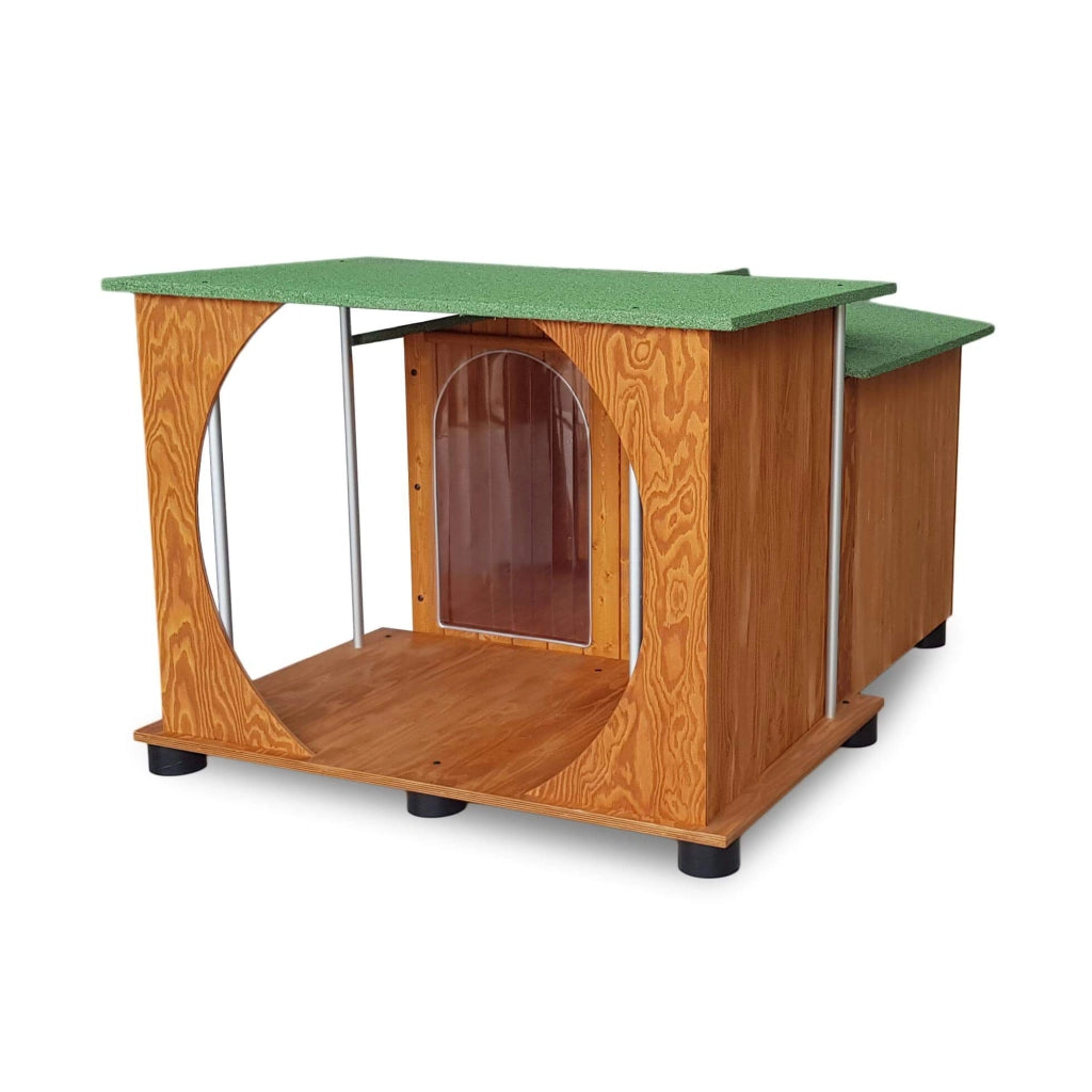 VERANDA IN LEGNO PER CUCCIA UNIVERSALE ALANO E SIMILI L.121 x P.78 x H.116 100% FABBRICATO IN ITALIA