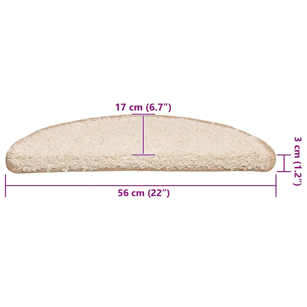 Tappetini per scale 30 pz | Gradini per Scale 56x17x3 cm Crema Semicircolari