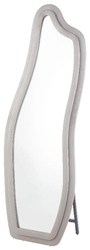Specchio da Arredo con Cornice in Velluto Onda Tortora 160 x 55 cm