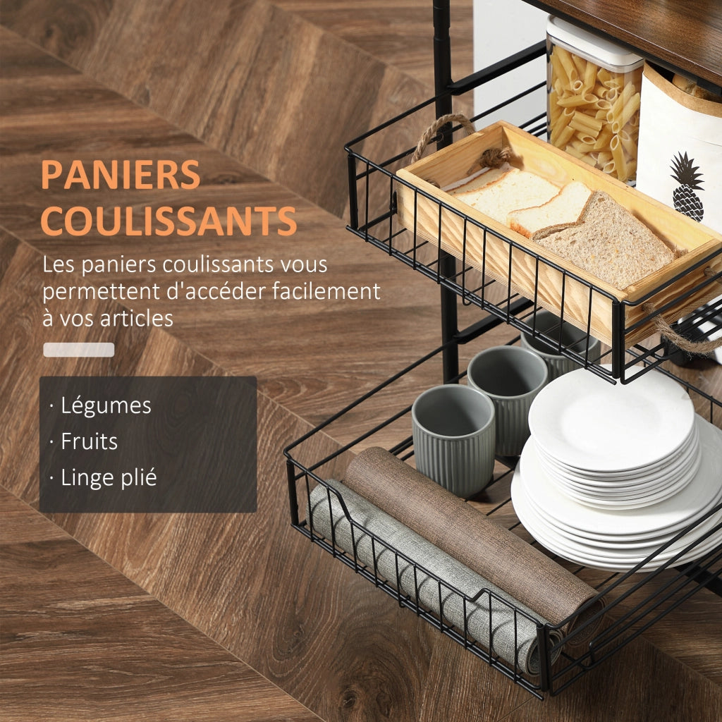 Tavolino multistrato con ruote ¨C zephmum ¨C 40x38x111 cm noce