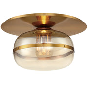 Plafoniera Nottingham oro vetro ambra Ø50 3xE27 Quintiesse