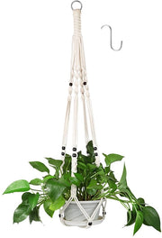 Decorazione Macramé a Tendina in Lana per Vasi e Piante, Utilizzabile Interno e Esterno, per Soffitti, Balconi e Terrazze, 85 cm di Lunghezza
