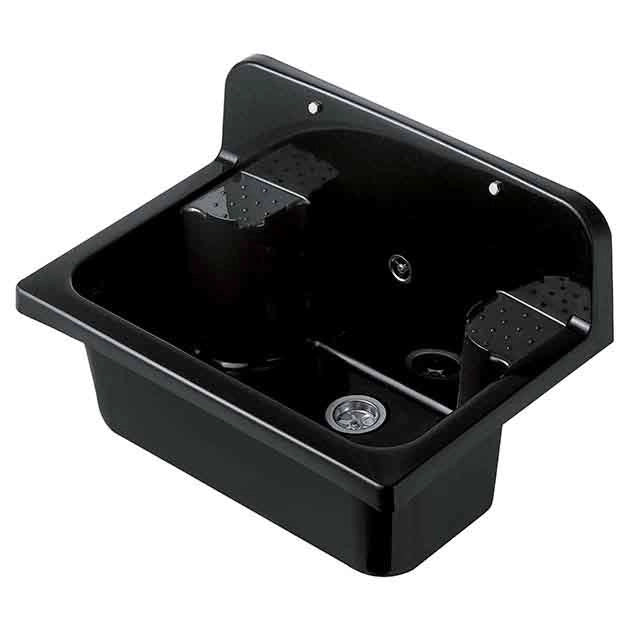 PILOZZO MAXI da muro in PP - Dim: 55 X 37 cm - Completo di GRIGLIA - CR - Colore: NERO LUCIDO