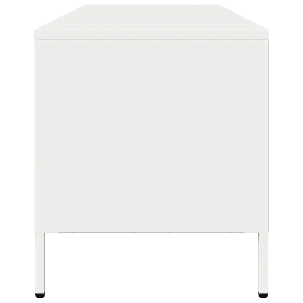 Mobile TV Bianco 135x39x43,5 cm in Acciaio Laminato a Freddo