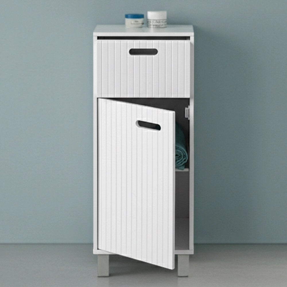 Base singola bagno  32 cm bianco con un anta e un cassetto Fast