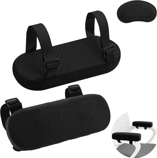 Supporti di gomma per braccio ergonomici - 2 pezzi di supporto per braccio in schiuma ad alta densità - Cuscini per gomito neri