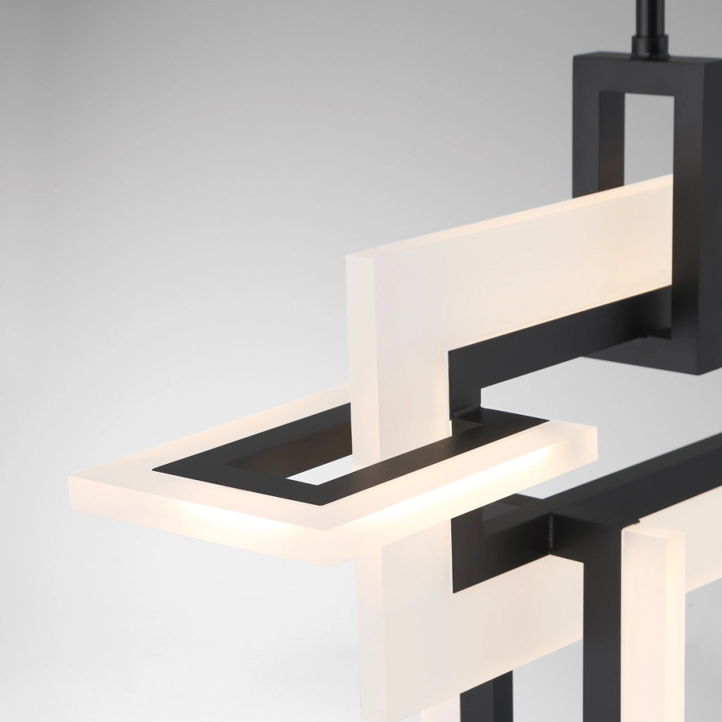 Sospensione geometrica LED Inizio 84cm nera 46W Quintiesse