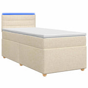 Letto box spring con materasso Crema 100 x 200 cm Tessuto 3452350