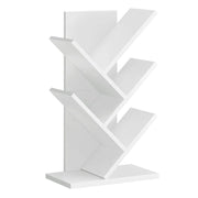 Libreria ad albero indipendente a 5 ripiani scaffale angolare salvaspazio con ripiani per camera da letto soggiorno ufficio bianco 12_0004211