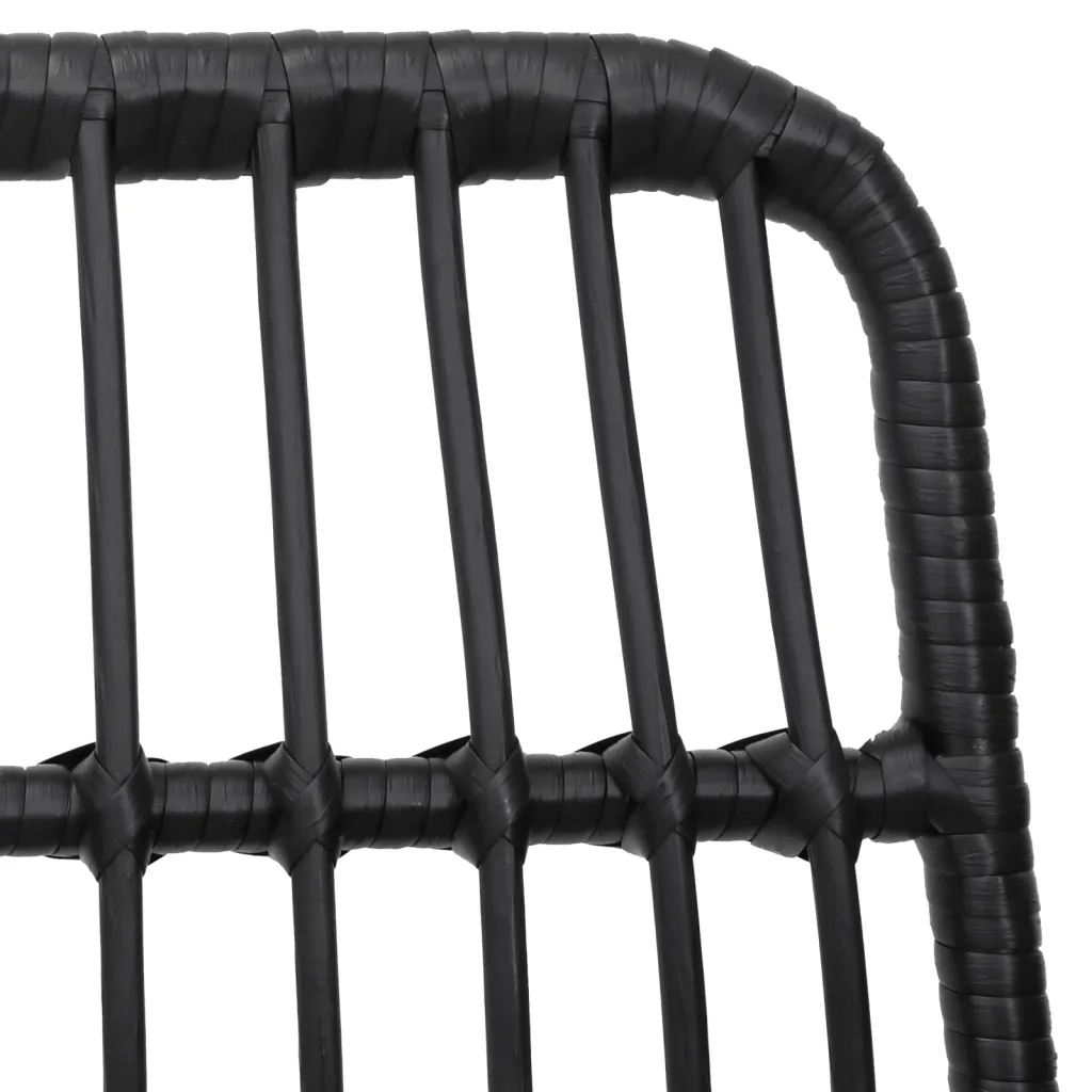 Set da Pranzo da Giardino 7 pz Nero in Polyrattan cod mxl 35587