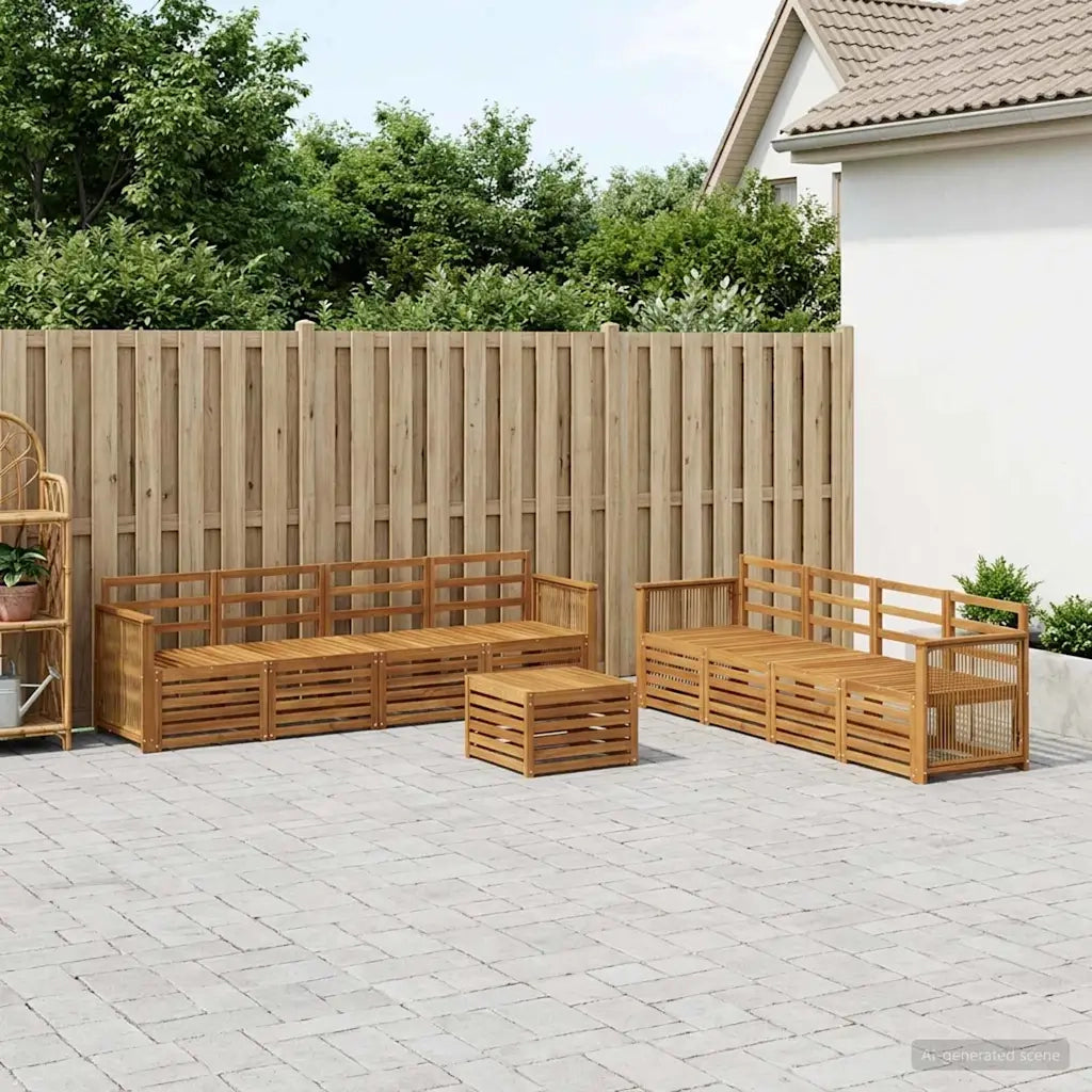 Set divani 9 pcs Legno di Acacia Massello