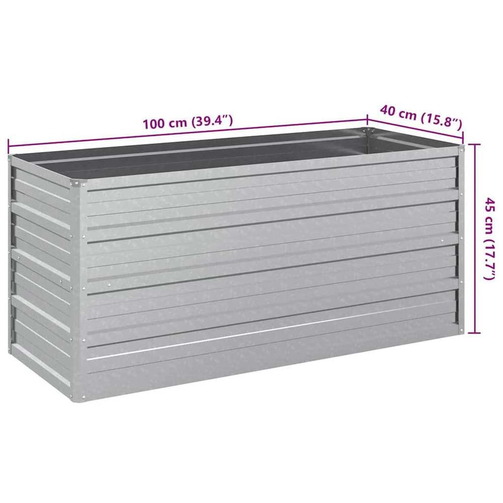Garden Raised Bed 100x40x45 Cm Galvanized Steel Silver