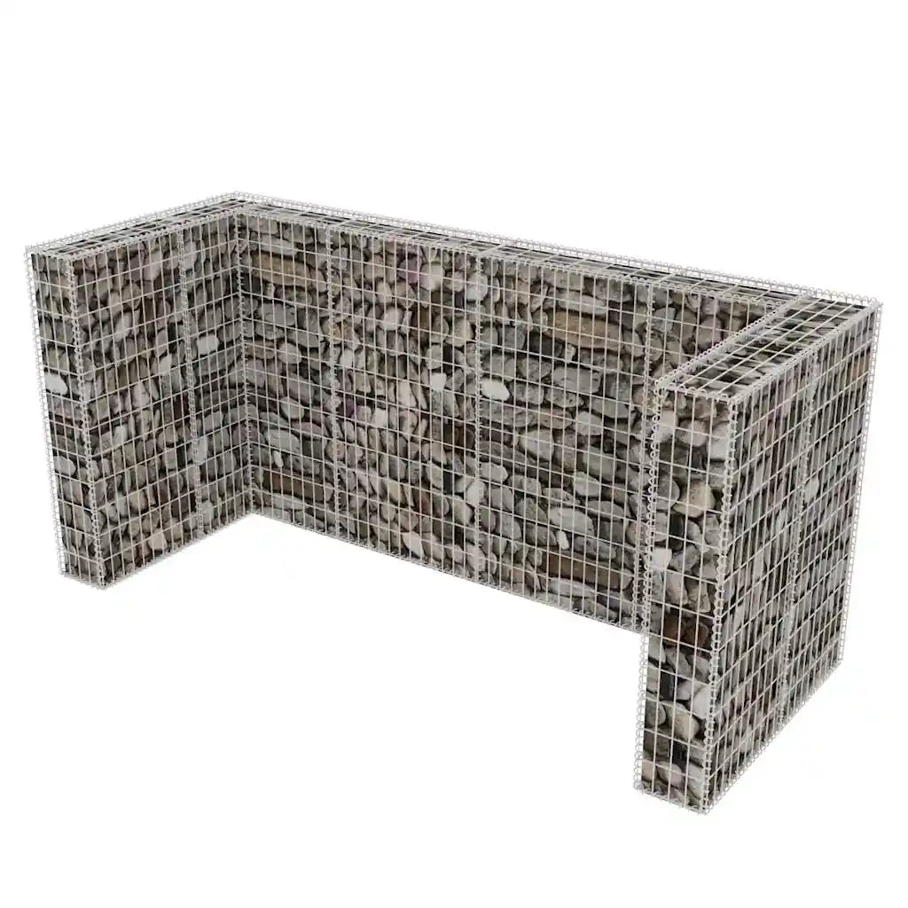 Gabbione in Rete in Acciaio per 3 Cassonetti 250x100x120 cm 142560