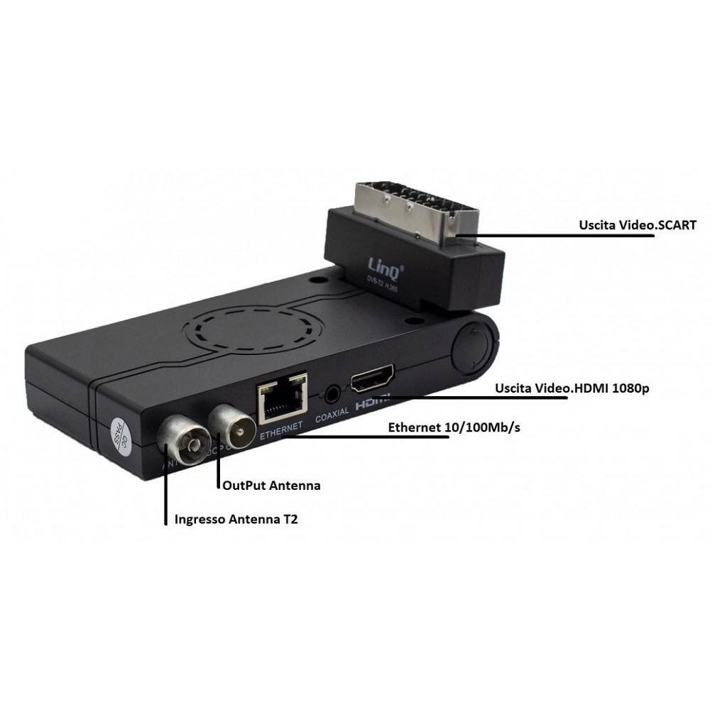 Trade Shop - Decoder Digitale Terrestre Dvb-t2 Scart Con Hdmi Full Hd Con Codec H.265 T2755 -