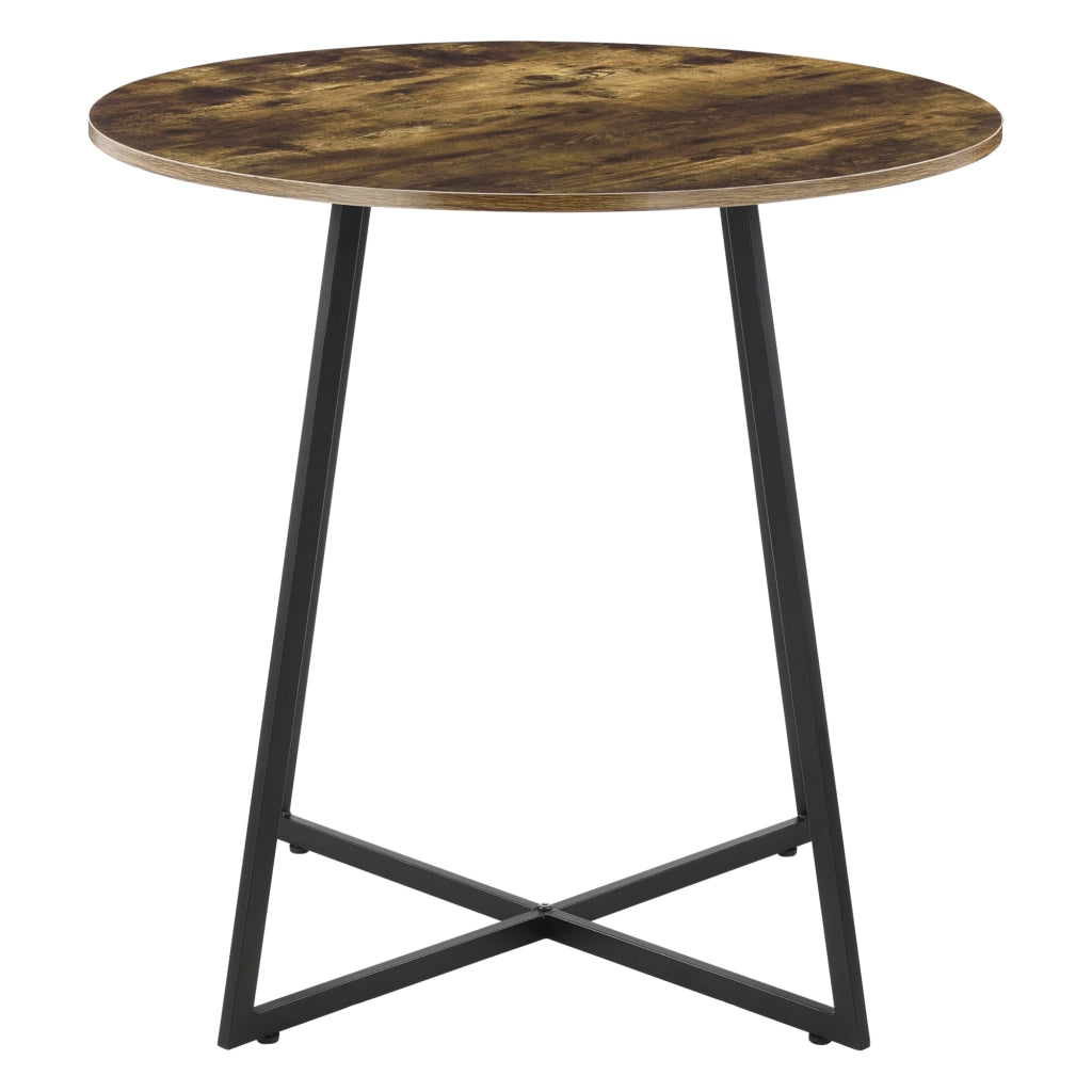 Tavolo da Pranzo Vaggeryd con Piano Tondo Ø80 - Color Legno Scuro [en.casa]