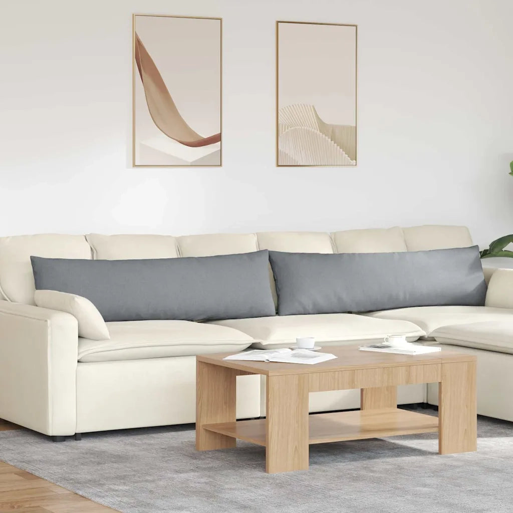 Cuscini da Divano 2 pz | Cuscini per sedie Grigio chiaro 145 x 40 cm Tessuto