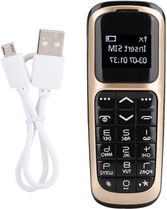 Telefono Portatile Miniaturizzato con Schermo OLED da 0.66 Pollici a Colori, Grande Pulsante e Supporto Bluetooth FM Radio per Anziani.