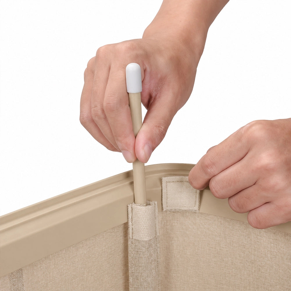 Cesto Portabiancheria Sporca con Divisorio Porta Biancheria Doppia Cesta Beige
