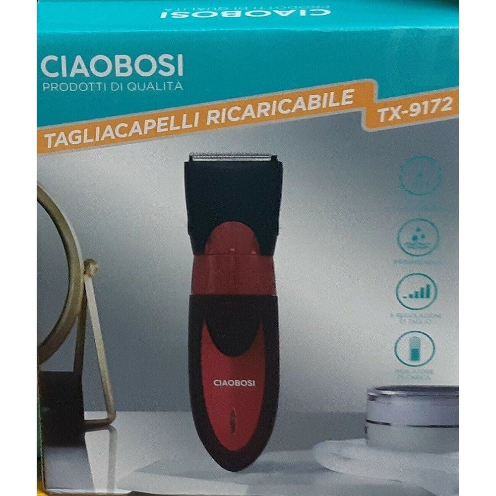 Trade Shop - Rasoio Taglia Capelli Elettrico Regola Barba Basette Ricaricabile 3 Watt Tx-9172 -