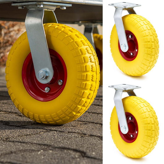 Set 2 ruote girevoli da trasporto, antiforatura, 258x78 mm, Cerchi in metallo, 150kg/ruota, ottima aderenza
