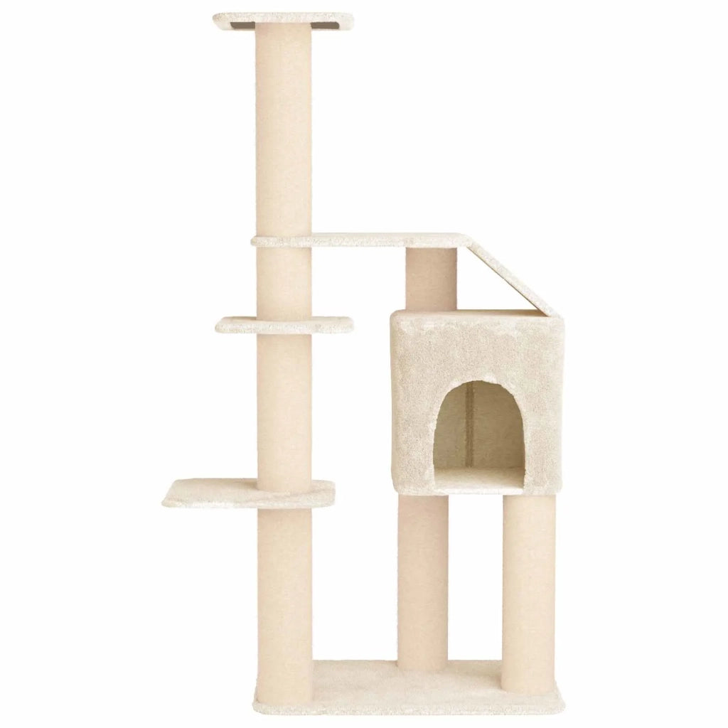 Albero per gatti con pali per graffiare in sisal Crema 183 cm 42033069