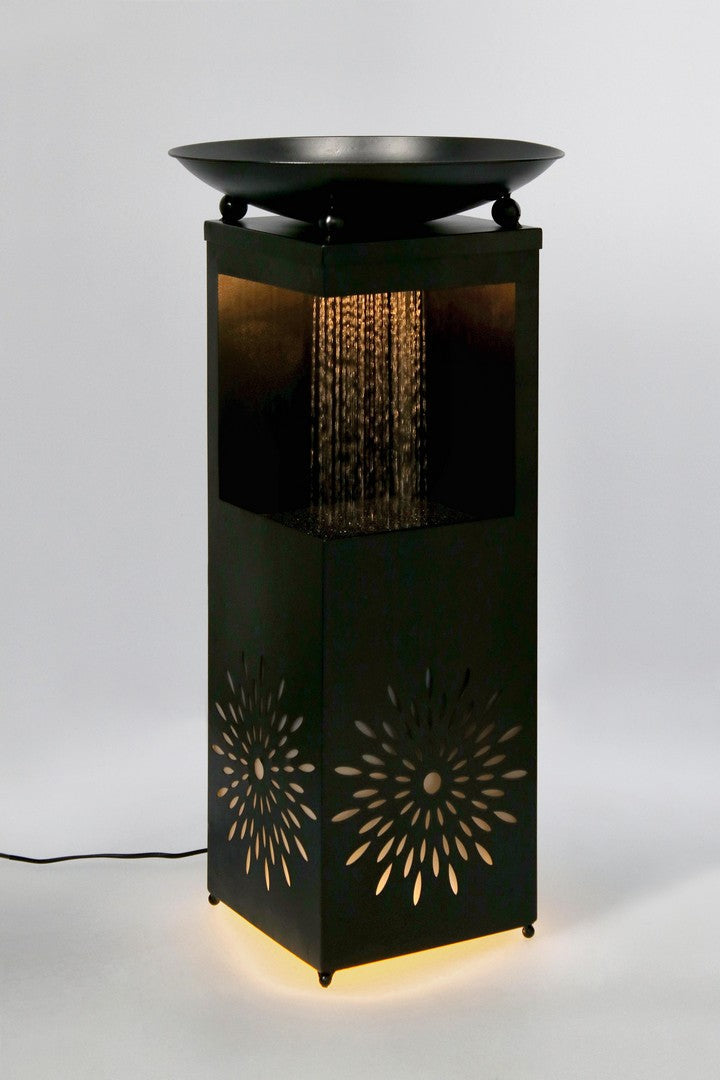 Fontana con Led 40,5x40,5x78 cm in Metallo Yuki Nera