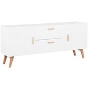 Madia credenza Bianca 2 Cassetti 2 Armadi Gambe Rovere Moderno Scandinavo
