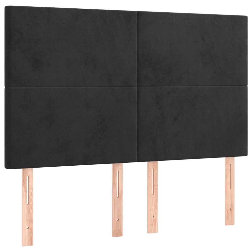 Giroletto a Molle con Materasso Nero 140x200 cm in Velluto 3137727