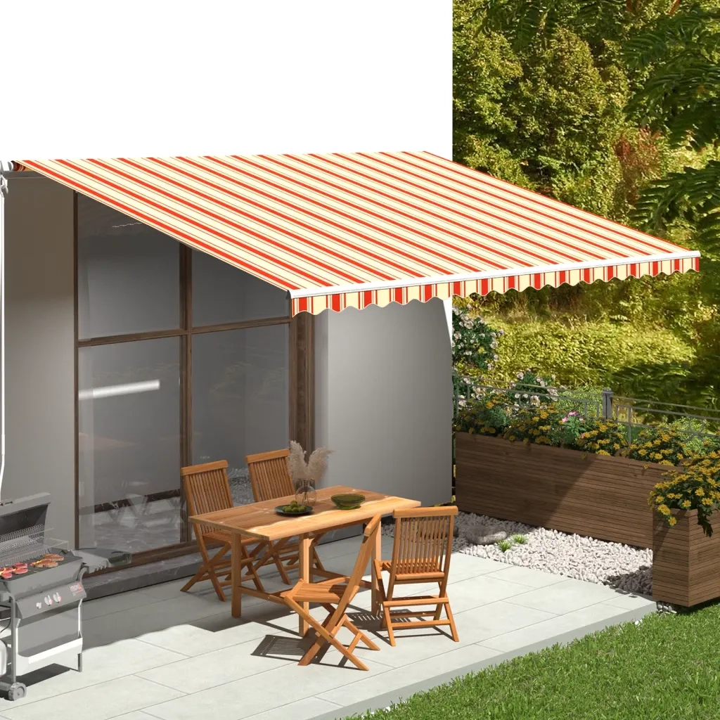 Tessuto di Ricambio per Tenda da Sole Giallo e Arancio 5x3,5 m cod mxl 24857