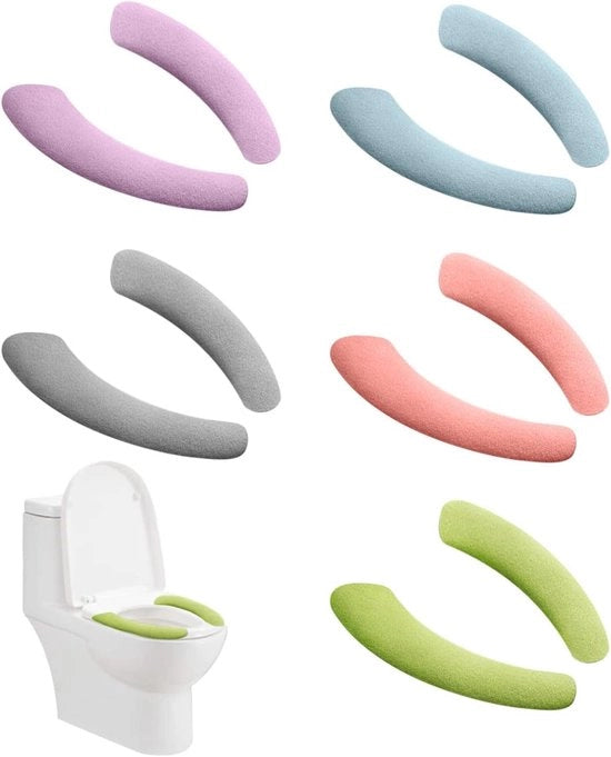 Stickers per Toiletbrillo 5 Paia Autoadesivi per Brillo da Bagno Selfadesivi per Brillo da Toilette Reutilizzabili e Lavabili 5 Colori - Igiene e Stile
