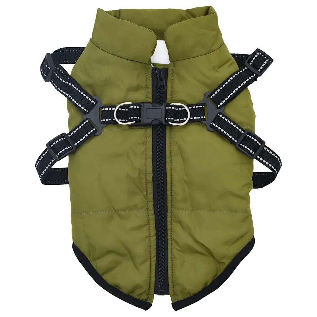 Cappotto Cani Imbracatura Impermeabile Riflettente Verde L40 CFW6447195