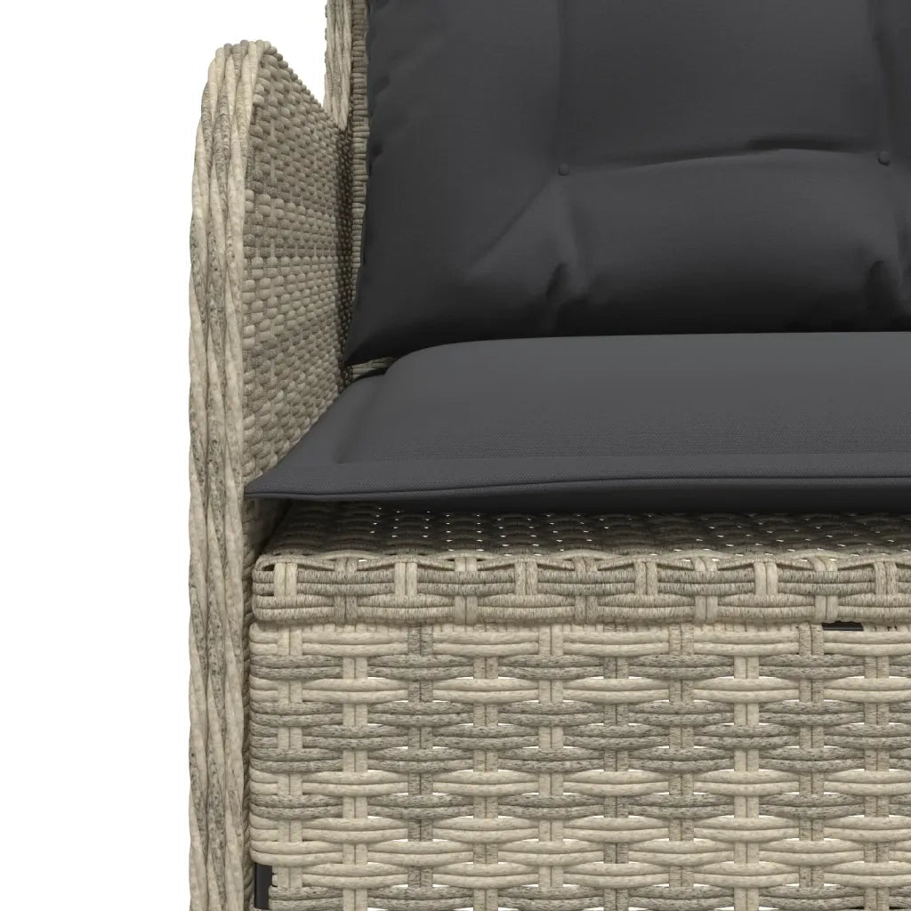 Divano da Giardino con Cuscini a L Grigio Chiaro in Polyrattan 369005