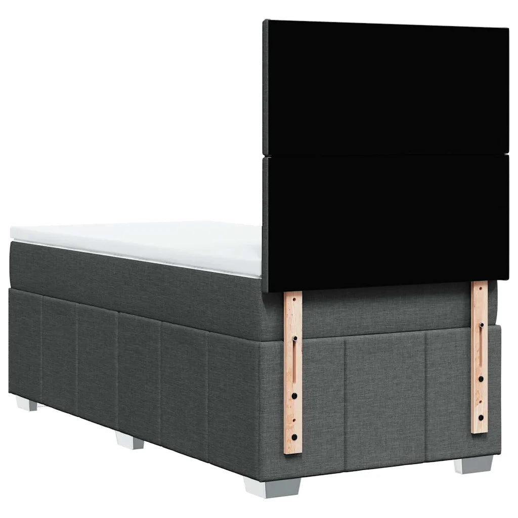 Giroletto a Molle con Materasso-Struttura Letto Grigio Scuro 80x200 cm Tessuto 412675