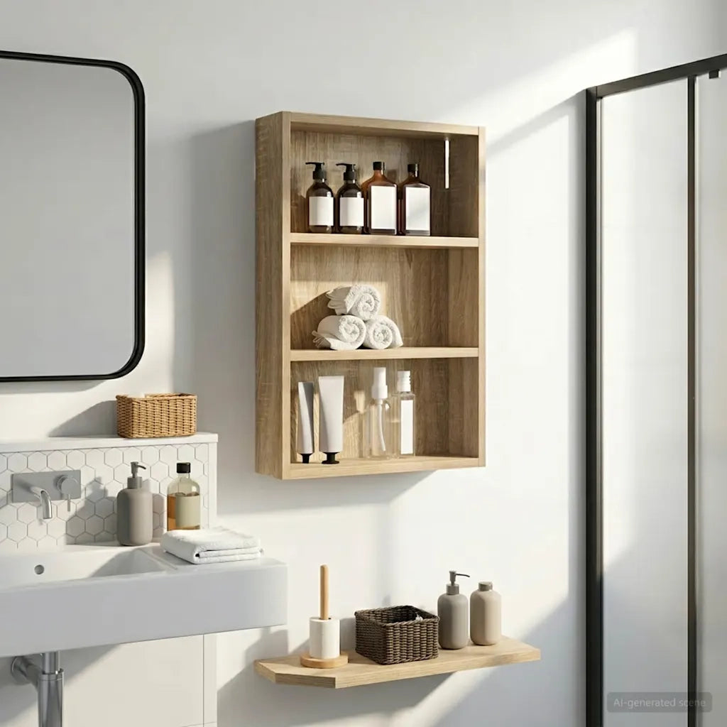 Armadio da bagno a muro Rovere Sonoma 40 x 10 x 60,5 cm 889353