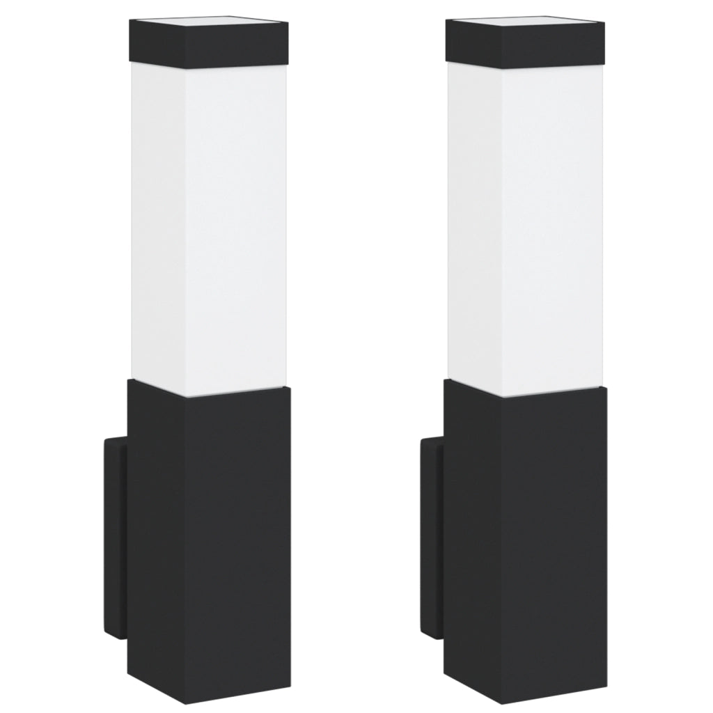 Lampade da Parete Esterno 2 pz Acciaio Inossidabile Nero IP44