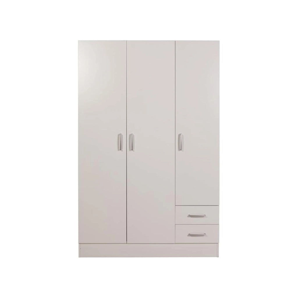 Armadio 3 ante + 2 cassetti cm 120x50 bianco opaco