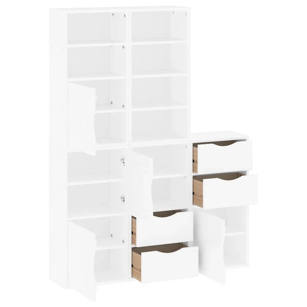 Armadietti Laterali 5 pz ODDA Bianco 40x24x79 cm Legno di Pino 3365359