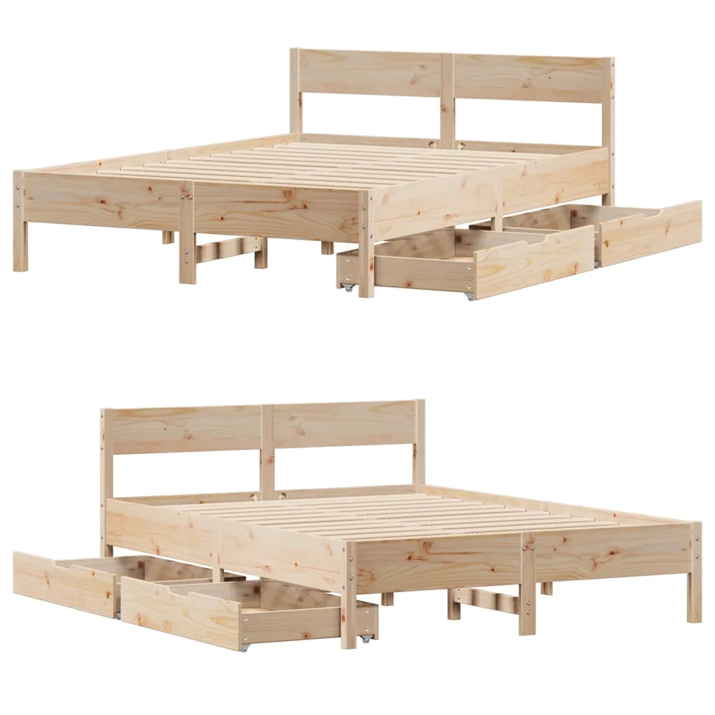 vidaXL Letto senza Materasso 120x190 cm in Legno Massello di Pino