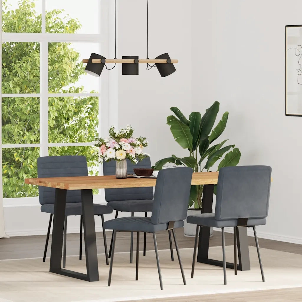 Sedie da Pranzo 4 pz Grigio Scuro in Velluto 3315257