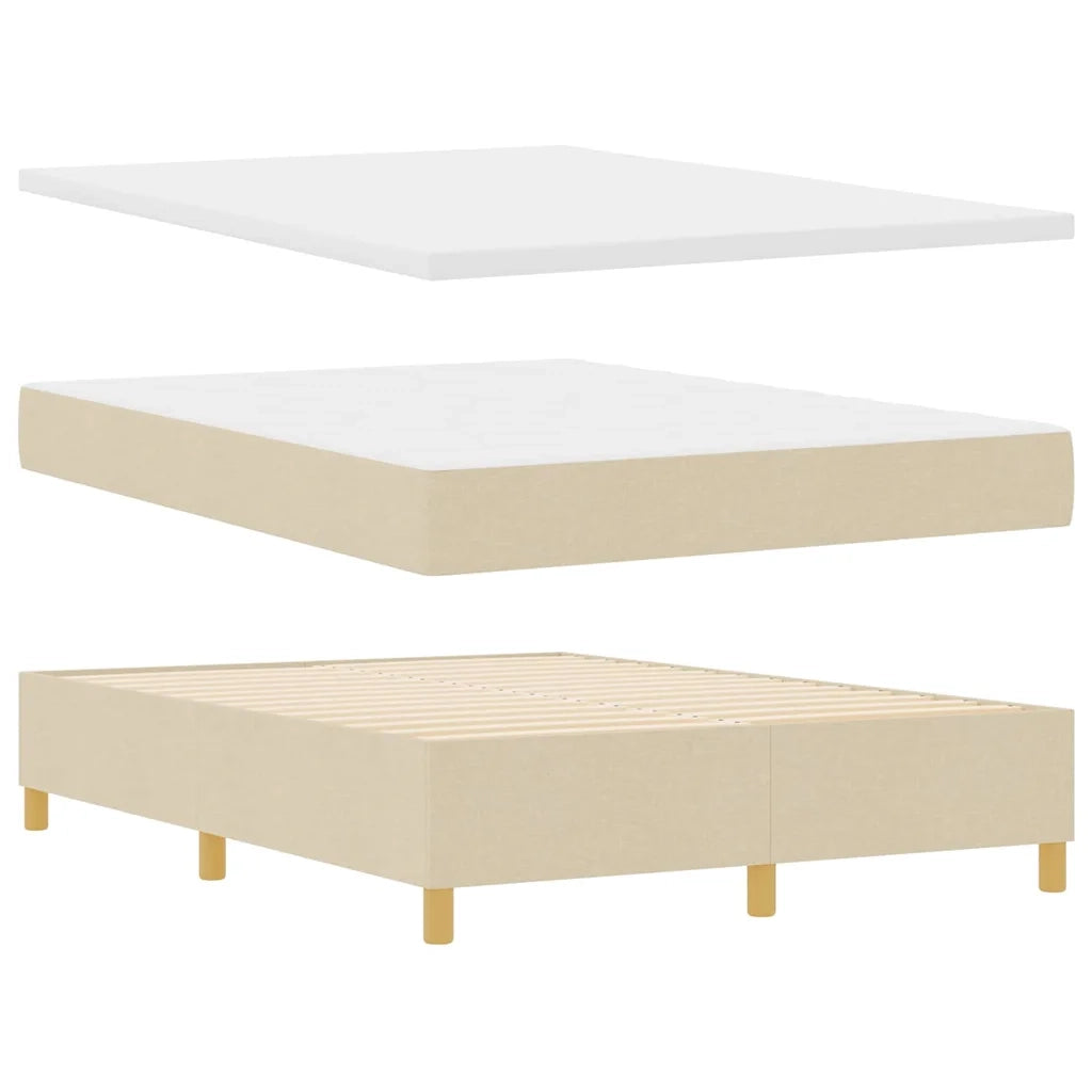 Letto a molle con materasso Crema 200 x 160 cm Tessuto 3340765