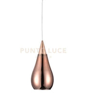 SOSPESI-GU10 R Sospensione vetro 1 luce color rame attacco GU10 diam.10cm senza base h.23cm