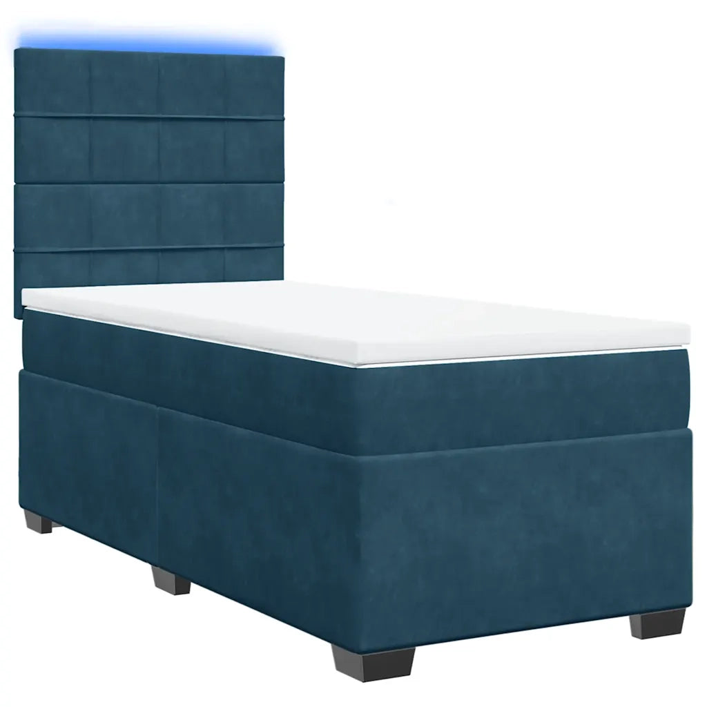 Giroletto a Molle con Materasso Blu 100x200 cm in Velluto 3293138