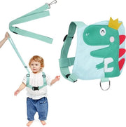 Linea di sicurezza e cintura di sicurezza per bambini e bambini in età prescolare - Tema dinosauro (verde)