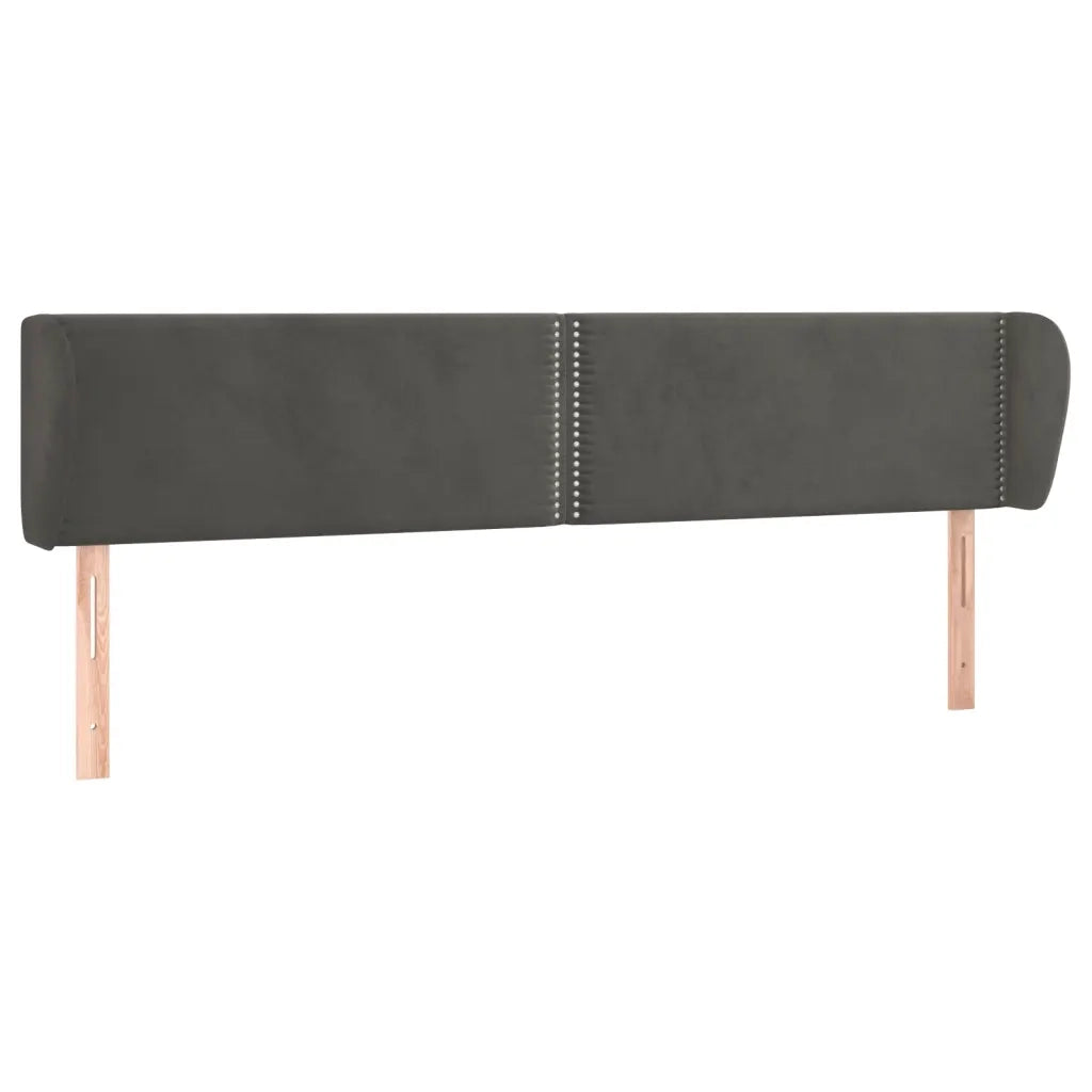 Testiera ad Orecchio Grigio Scuro 183x23x78/88 cm in Velluto