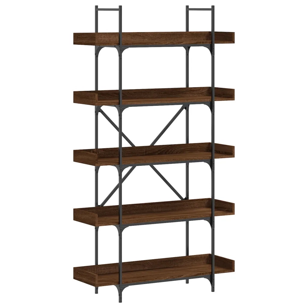 Libreria 5Ripiani Rovere Marrone 100x33x180,5 Legno Multistratocod mxl 134402